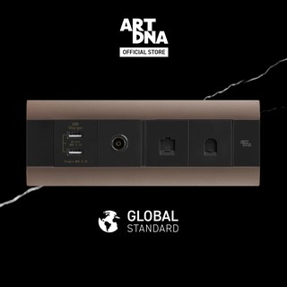 ART DNA รุ่น A88 USB +TV +Computer +Telephone Socket Size M สีวอร์มเกรย์ ปลั๊กไฟโมเดิร์น ปลั๊กไฟสวยๆ สวิทซ์ สวยๆ