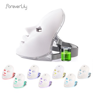 Foreverlily มาส์กหน้าโฟตอน กําจัดริ้วรอย ฟื้นฟูผิว ชาร์จ USB 7 สี