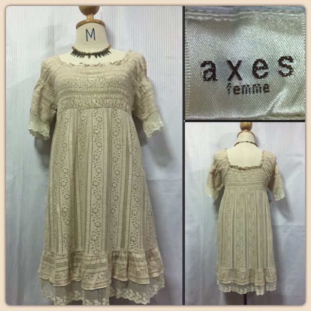 Axe Femme เดรสงานผ้าฉลุ กับ ลูกไม้ต่อชายกระโปรง น่าร๊ากกกก