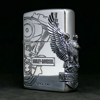 Zippo HDP-03 Harley Davidson - Engine Side Metal Eagle (Silver) ของแท้ รับประกันตลอดชีวิต