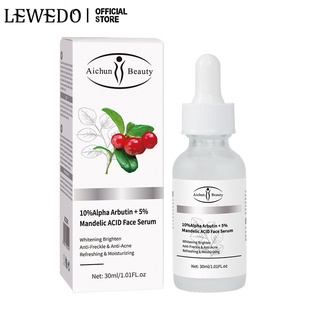 Lewedo 10%Alpha Arbutin + 5% เซรั่มบํารุงผิวหน้า กรดแมนเดลิก กระจ่างใส ต่อต้านริ้วรอย เซรั่ม 30 มล.