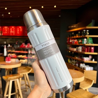 กระบอกน้ำสูญญากาศ Tyeso Vacuum Insulated Bottle 750ml ดื่มแบบรินหรือยกขึ้นดื่มได้ ปากกระบอกกว้างทำความสะอาดง่าย