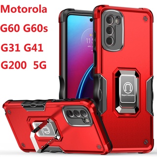 สําหรับ Motorola Moto G200 G22 G60s G60 G51 G41 G31 G71 5G เคสโทรศัพท์มือถือ กันกระแทก พร้อมแหวนขาตั้งแม่เหล็ก