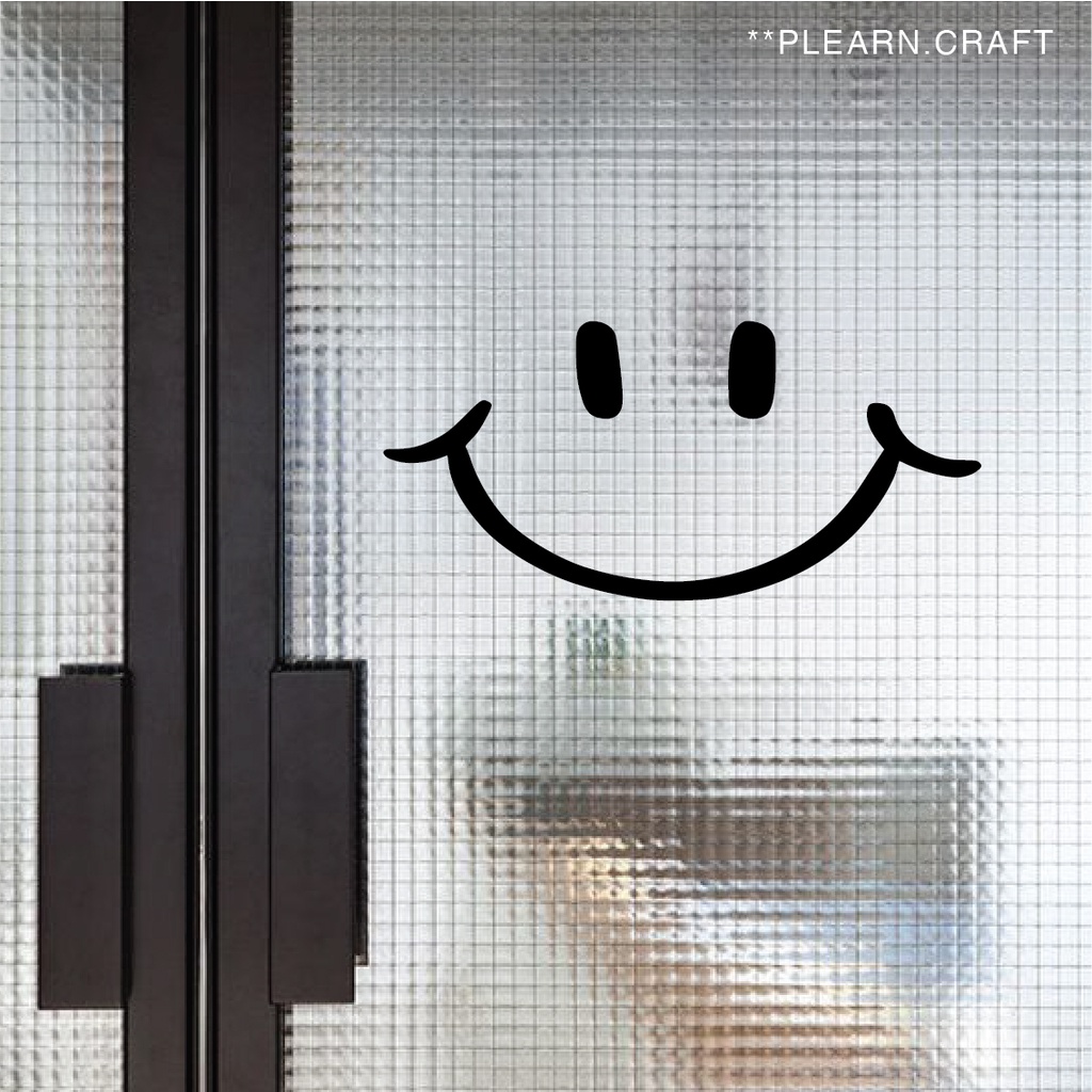 RASM012 Smile [มีของแถม] สติ๊กเกอร์ยิ้ม Smily แต่งบ้าน Minimal สติ๊กเกอร์ติดกระจก