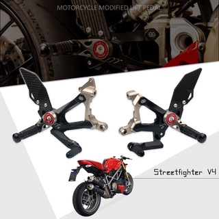 ชุดที่พักเท้า คาร์บอนไฟเบอร์ สําหรับรถจักรยานยนต์ Ducati Street fighter V4 2018-2022