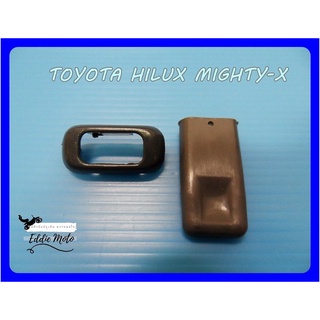 TOYOTA HILUX MIGHTY-X DOOR LOCK BOTTON (1 SET) "GREY"  // ปุ่มล็อคประตูรถ ขากลม (พร้อมขอบ) อย่างดี สีเทา