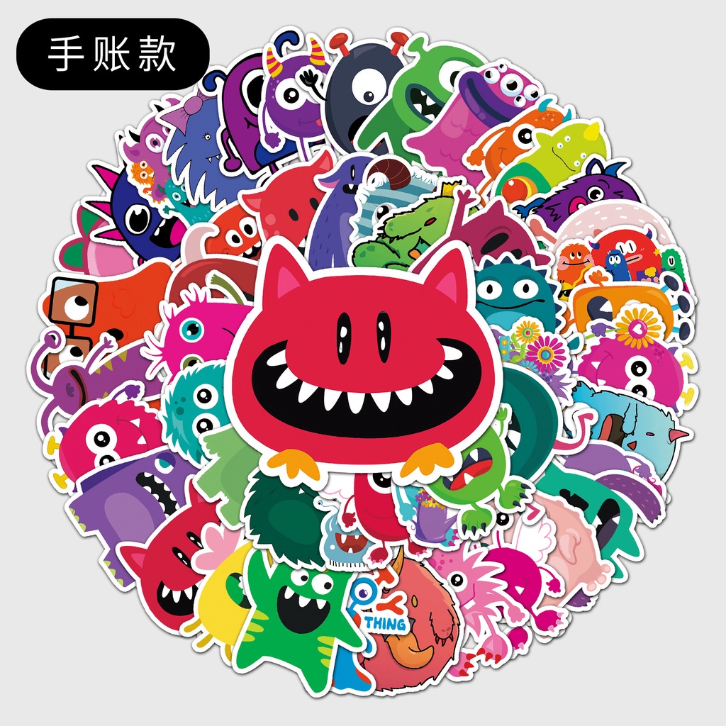 💥พร้อมส่ง💥 สัตว์ประหลาด น่ารักมาก Cute monster Sticker สติกเกอร์กันน้ำรูปแบบที่แตกต่างกัน 100ชิ้น
