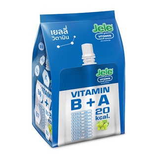 เจเล่วิตามินเยลลี่คาราจีแนนผสมวิตามินบีและเอ รสองุ่น 150กรัมx3ซอง Jele Vitamin B+A Jelly Carrageenan Grape 150gx3Pouches