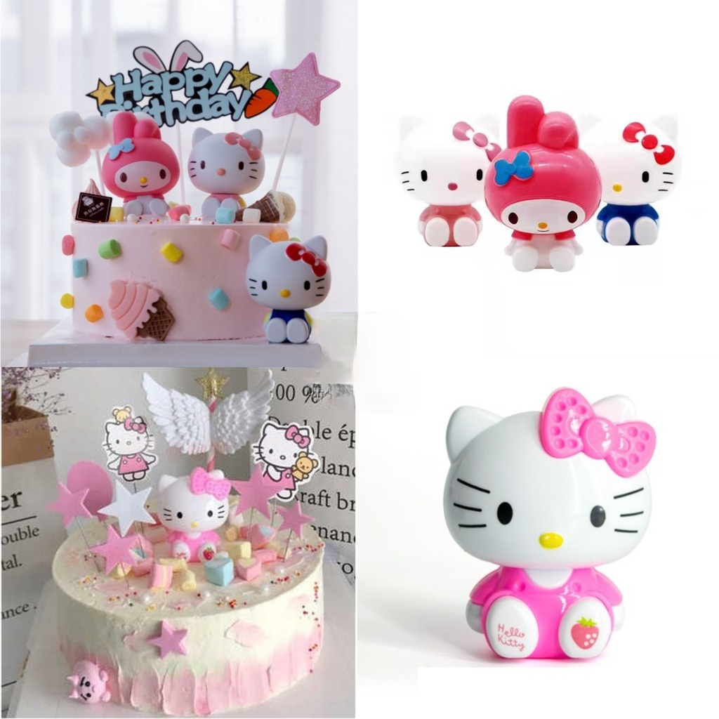 ตุ๊กตาการ์ตูนคิตตี้สําหรับตกแต่งเค้กวันเกิด