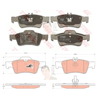 GDB1546 ผ้าเบรค-หลัง(TRW) (เนื้อผ้า COTEC) BENZ E220 CDI, E200 1.8 comp.,E240 2.6, W211 /BENZ E200 CGI , E220 CDI 09...