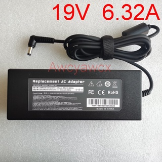 อะแดปเตอร์ชาร์จแล็ปท็อป AC 100V-240V DC 19V 6.32A 120W สําหรับโน้ตบุ๊ก MSI ASUS TOSHIBA AOC Huntkey Honghe Shenzhou 5.5 มม. 2.5 มม.