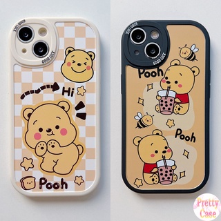 เคสโทรศัพท์มือถือ แบบนิ่ม ลายหมีสีเหลือง สําหรับ VIVO T1 Y55 Y75 Y33S Y21S Y21A Y21 Y20 Y20i Y12S Y12A Y20s G Y33T Y21T Y15S Y15A Y30 Y50 Y30i Y12 Y15 Y17 U10