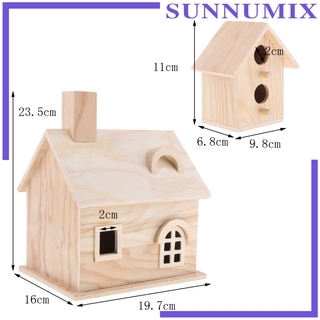 ( Sunnimix ) บ้านนกแบบไม้สําหรับนก