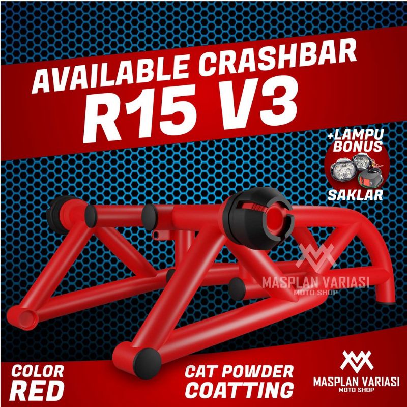 Crashbar Yamaha R 15 V3 plus Jalu Slider Agna Tubular R 15 V3 ล่าสุด Yamaha R15 V3 Body Protector