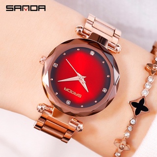 Luxury Brand lady Crystal Watch Women Dress Watch Fashion Rose Gold Quartz Watches Female Stainless Steel Wristwatches 1