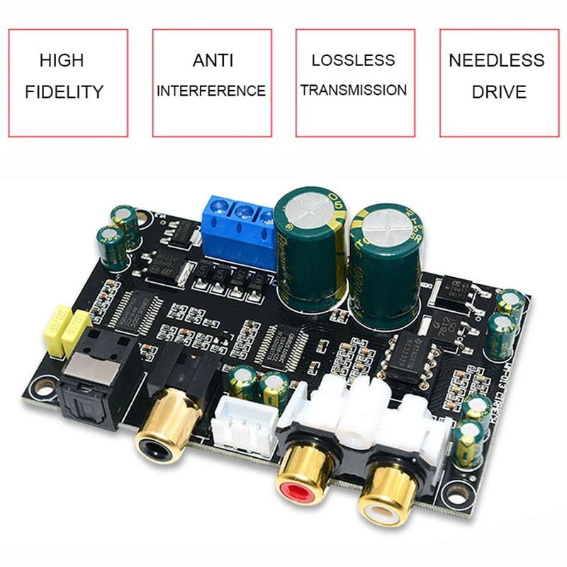 Cs8416 Cs4398 ชิป 24Bit192Khz Spdif Coaxial Optical Dac ถอดรหัสสําหรับเครื่องขยายเสียง Optical Coaxi