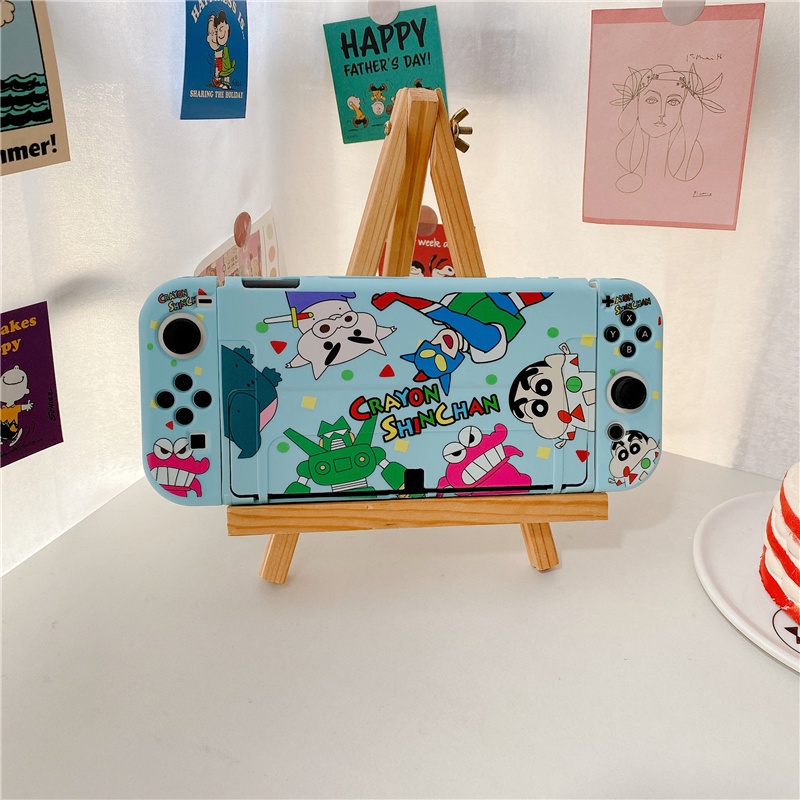Nintendo Switch OLED เคส【CRAYON SHINCHA N】เคส TPU ซิลิโคน เกมคอนโซล กันกระแทก ที่จับป้องกัน เคสนิ่ม