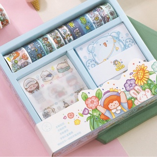 BOXSET ของตกแต่ง 25 ชิ้น Bear Friend Deco Set สติ๊กเกอร์ กระดาษโน๊ต เทปตกแต่ง DIY Sticker Tape mimisplan