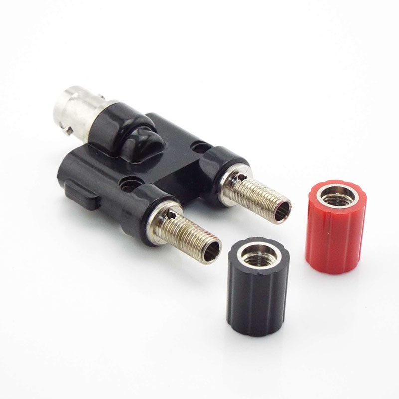 อะแดปเตอร์เชื่อมต่อเสียง BNC Male to Dual 4 มม. Banana BNC Female Jack Coaxial RF