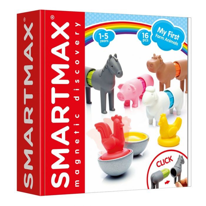 SMARTMAX,My First Farm Animals ตัวต่อแม่เหล็กเสริมพัฒนาการ STEM สำหรับ 1.5 ปี+ ลิขสิทธิ์แท้เบลเยี่ยม