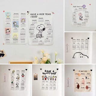 ปฏิทินแขวนผ้าพื้นหลังห้องนอนขนาดเล็กลาย Snoopy 2022