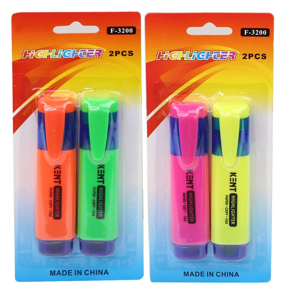 Telecorsa ปากกาเน้นข้อความ คละสี แพ็ค 2 ด้าม รุ่น Highlighter-pen-colourful-05g-Boss