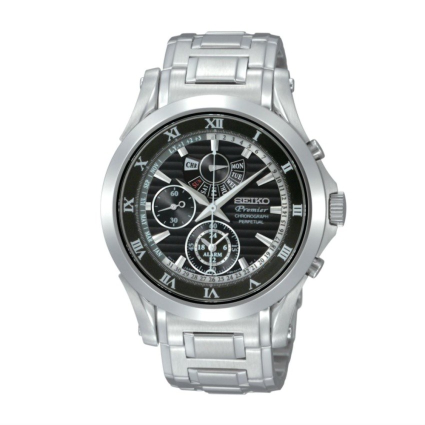 Seiko Premier Chronograph Black Dial Stainless Steel นาฬิกาข้อมือชาย SPC051P1