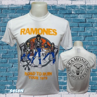 เสื้อวง Ramones แขนสั้น ไม่มีตะเข็บข้าง คอฟิต ป้ายUSA เสื้อวินเทจ เสื้อทัวร์ วงร็อคคต่างประเทศ