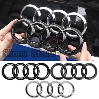 Car Emblem Front Middle Grille Rings Badge Logo Auto Trunk Sticker for Audi A3 A4 A4L A6L TT Q3 Q5 Q7 A5 A7 RS3 RS4 RS5 RS6