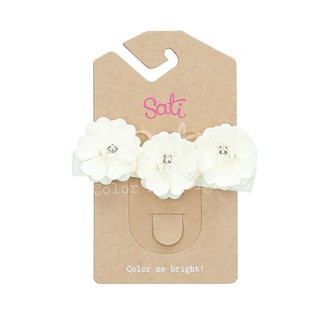 SATI - ผ้าคาดผม SM. LY FLOWER WHITE HB028