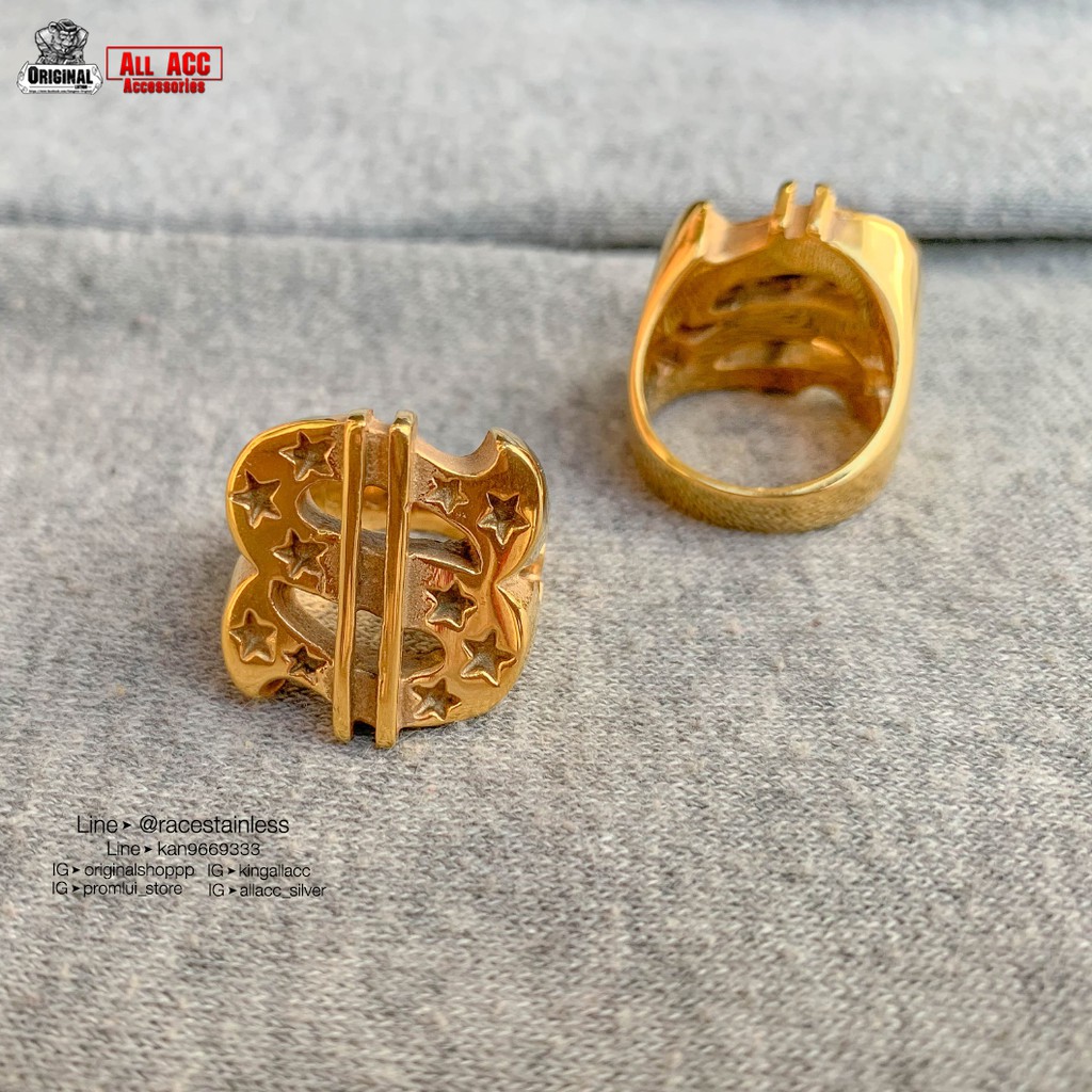 แหวนดอลลาร์ แหวนดอลล่าร์ แหวน$ แหวนUS สแตนเลสแท้ stainless 316l แหวนผู้ชาย แหวนแฟชั่น แหวนเท่ๆ แหวนส