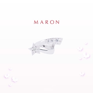 MARON - Feo Stars Ear Cuff ชุบสี White Gold ต่างหูหนีบ พลอยเพทายสีขาว เงินแท้925