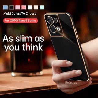 For Oppo Reno 8 7 Z Lite 8Z 7Z Reno7 Pro 7Pro Reno8Z Reno7Z 5G 4G Reno8Z 5G Phone Case Square Plated Phone Case Camera Lens Protection Fashion Couple Soft Shockproof Back Cover