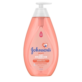 Johnsons Peach Bath 750ml. มีส่วนผสมของมอยส์เจอร์ไรเซอร์เข้มข้น