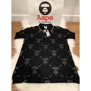 แท้ 💯% Used AAPE by A Bathing APE Polo-Shirt เสื้อโปโลแบรนด์เนม Size S ลายสุดฮิต สภาพดี