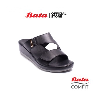 Bata Comfit บาจา คอมฟิต รองเท้าเพื่อสุขภาพ นิ่มและเบา พื้นหนา สูง 1 นิ้ว สำหรับผู้หญิง รุ่น Sunny สีดำ 6616785