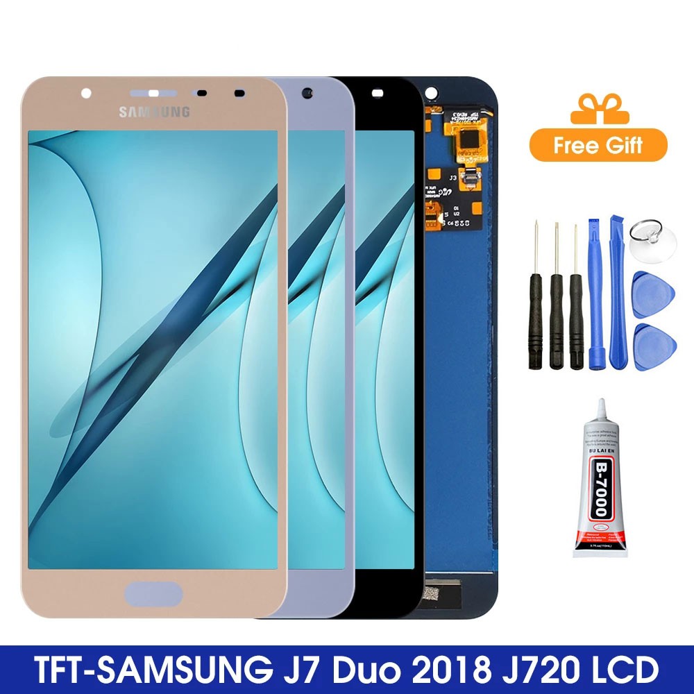 สําหรับ Samsung Galaxy J7 Duo J720 J720F SM-J720F จอแสดงผล LCD + Touch Screen Digitizer Assembly