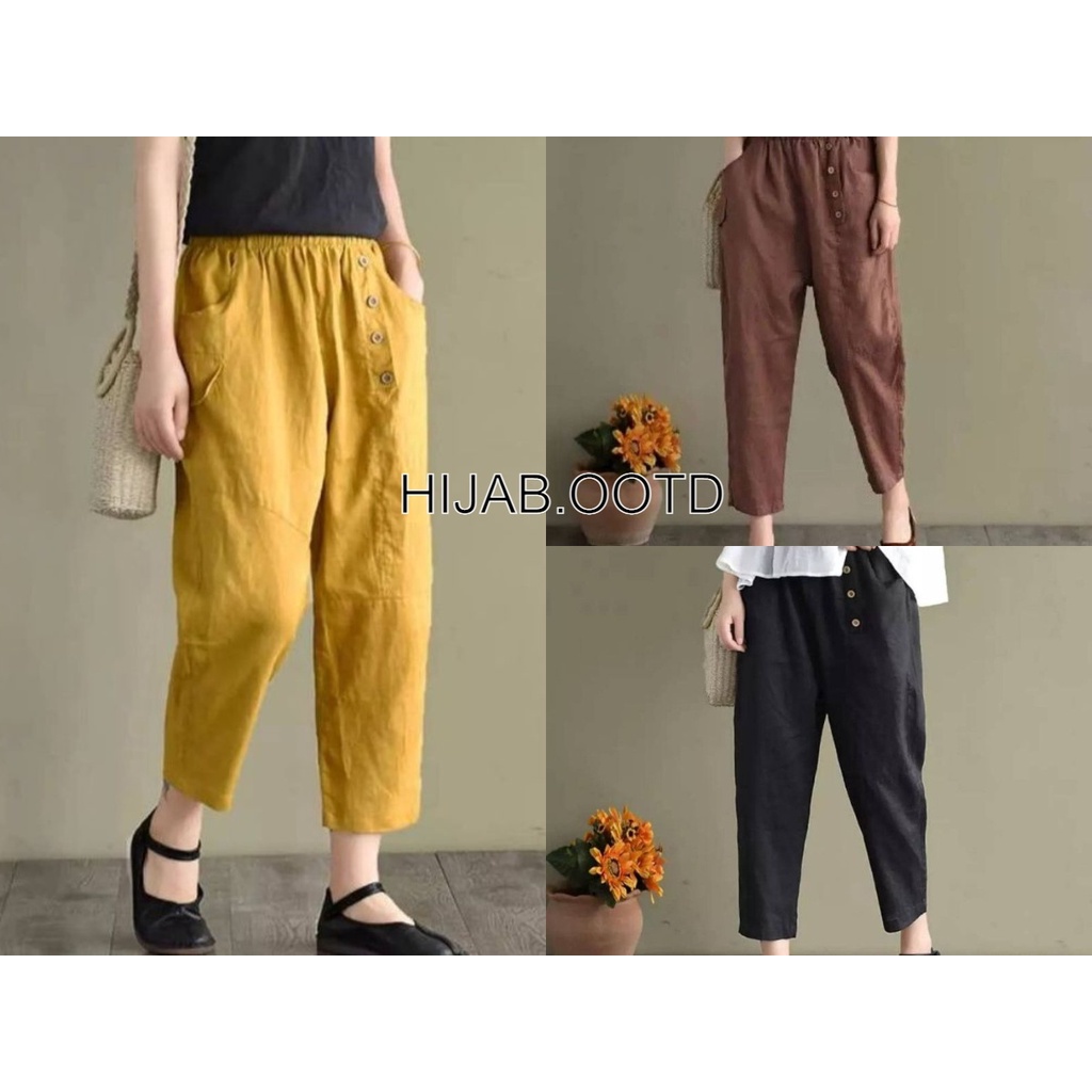 Buggy กางเกงลําลองผู้หญิงหลวม (LINEN PANTS)