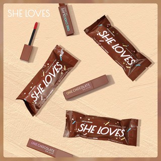 ลิปสติก รุ่น ช็อกโกแลต SHE LOVES เนื้อกำมะหยี่ แมตต์ SILKY CHOCOLATE MIST LIP GLOSS ตัวเนื้อลิปเป็นเนื้อแมทนุ่ม