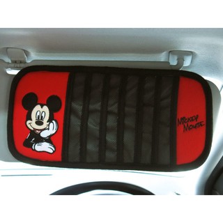 ลิขสิทธิ์แท้ มิกกี้เม้าส์ ที่คลุมบังแดดหน้ารถยนต์ 1 ชิ้น สีแดงดำ Mickey Mouse Disney Car Sun Visor Sunshade Cover