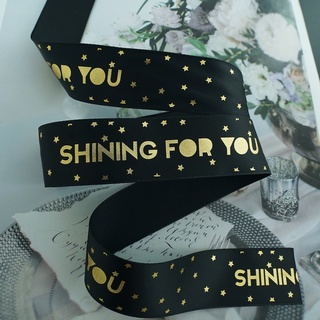 SHINNING 25มิล_ริบบิ้นซาตินพิมพ์ฟอยล์_10หลา