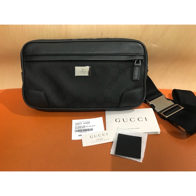 Gucci Belt Pocket bag (Gucci Guccissima Nylon Belt Bag)แท้ 100% สภาพดีเกิน 90% ขอบมุมไม่มีถลอก ภายนอก-ใน สะอาด อปก.การ์ค