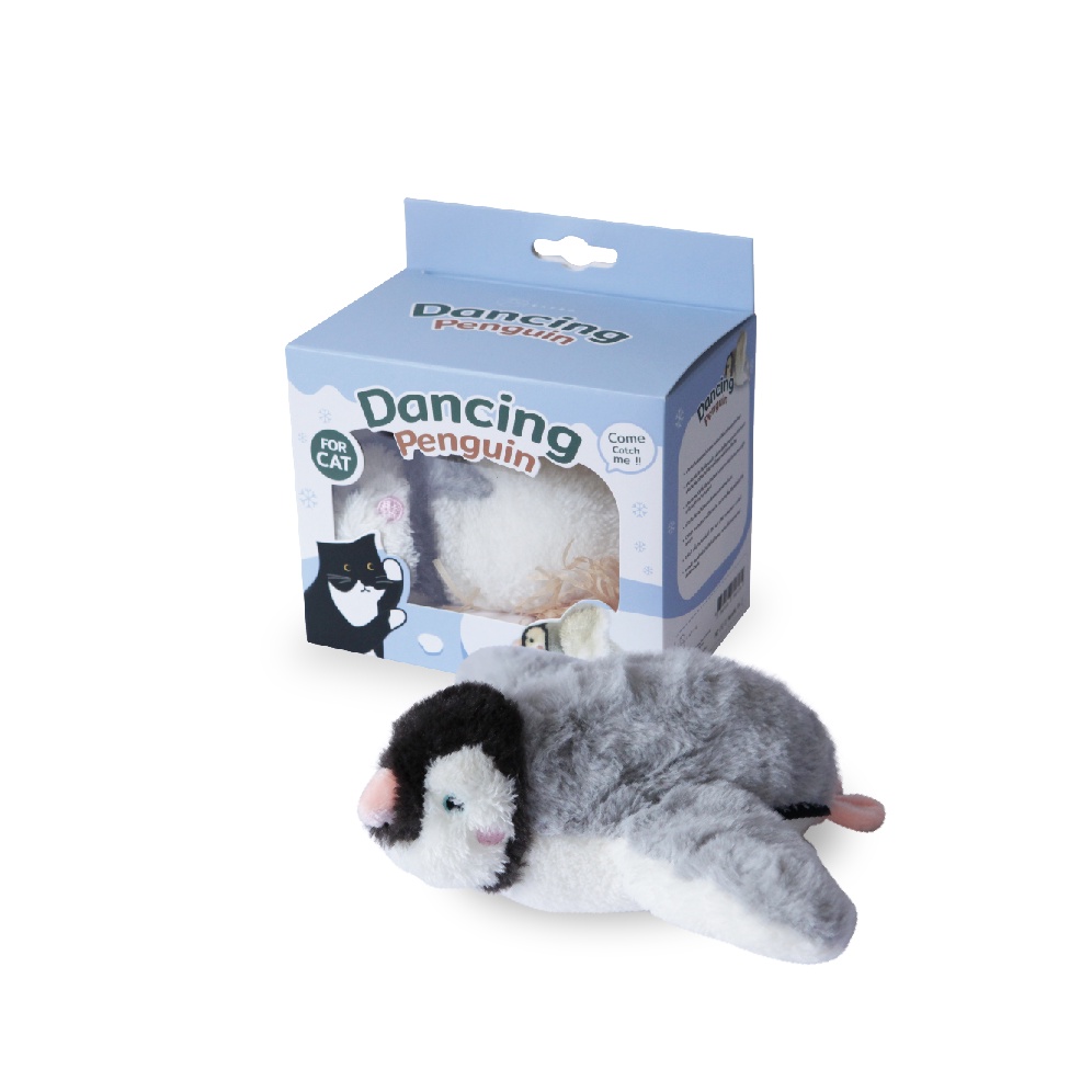 KAFBO Dancing Penguin เพนกวินดุ๊กดิ๊ก ตุ๊กตาดิ้นได้สำหรับน้องแมว กัดฟัดสนุก แถมแคทนิปเพิ่มความฟิน