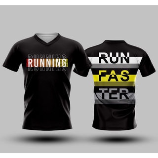 🌈โค้ดSENSEIOMGลด15%🌈เสื้อแขนสั้นพิมพ์ลาย(หน้า-หลัง) ลายRUNNING1