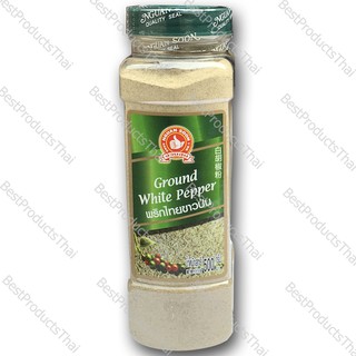 พริกไทยขาวป่น 100% GROUND WHITE PEPPER ขนาดน้ำหนักสุทธิ 500 กรัม บรรจุขวดพลาสติก เครื่องเทศคุณภาพ คัดพิเศษ