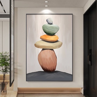 โปสเตอร์ภาพจิตรกรรมบนผ้าใบ พิมพ์ลาย Abstract Still Life Zen Stone Feng Shui สําหรับตกแต่งผนังบ้าน ห้องนั่งเล่น