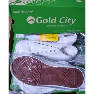 (พร้อมส่ง🚛)GoldCity-1207 รองเท้าผ้าใบแฟชั่น สีขาวพื้นนุ่มใส่ทน Size 35-45