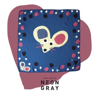 ผ้าพันคอ ผ้าคาดผม ผ้าผูกผม Milky Mouse Navy Blue