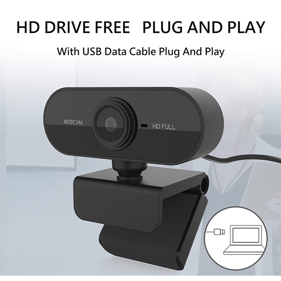 Webcam Full HD 1080P Mini Camera With Microphone USB Plug And Play Web ...