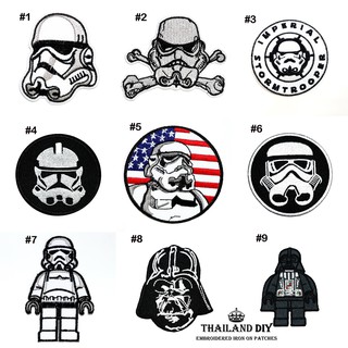 ตัวรีดติดเสื้อ งานปัก ลาย Stormtrooper Star Wars wop Patch อาร์มติดเสื้อ สตาร์วอร์ส DIY ตัวรีด กระเป๋า กางเกง หุ่นยนต์